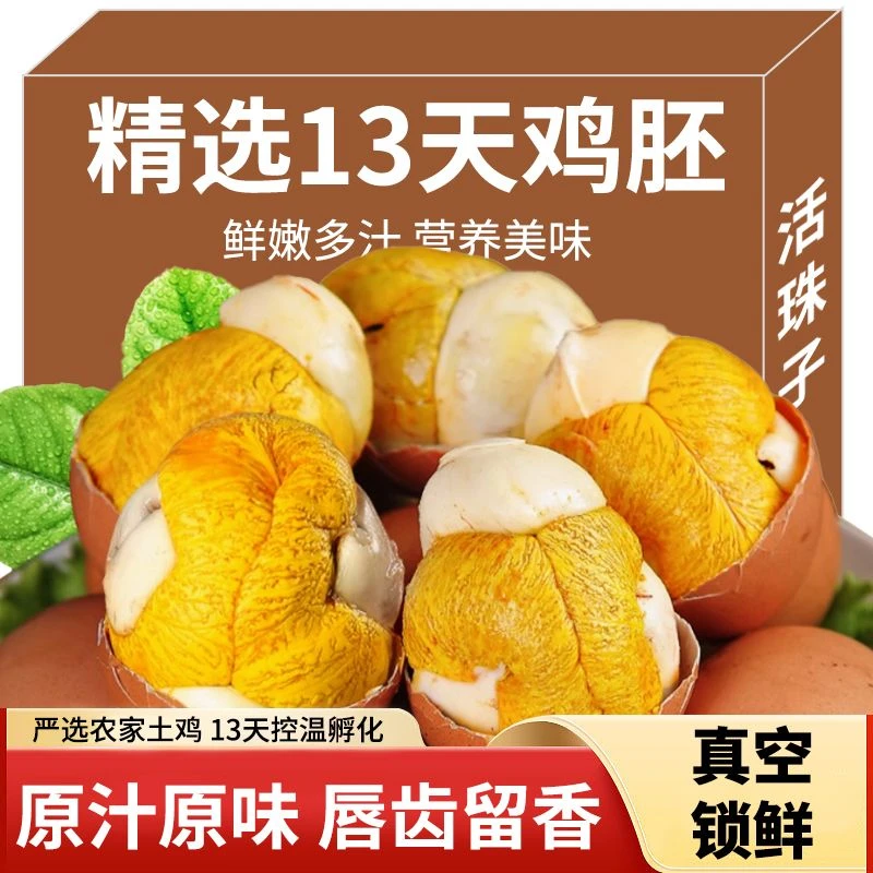 活珠子13天鸡胚蛋凤凰岛钢化蛋喜蛋孵化新鲜