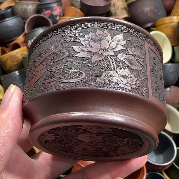 茶杯绿泥全手工紫砂