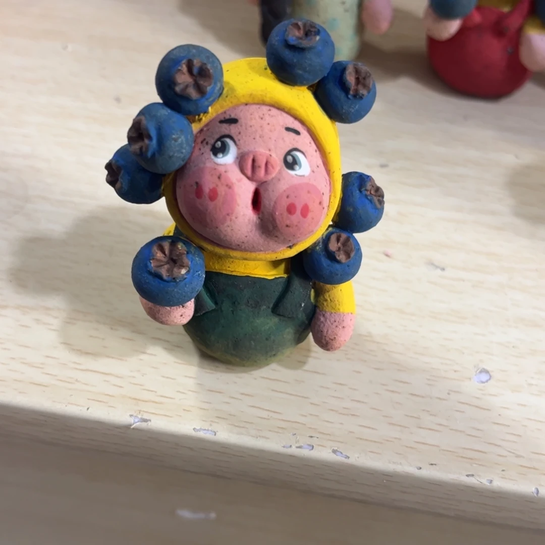 泥塑古镇炻陶花盆