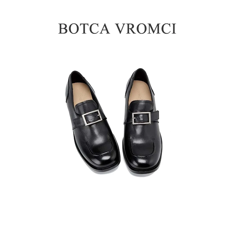 BOTCAVROMCI小胎牛皮春秋新款百搭休闲英伦风乐福鞋2411