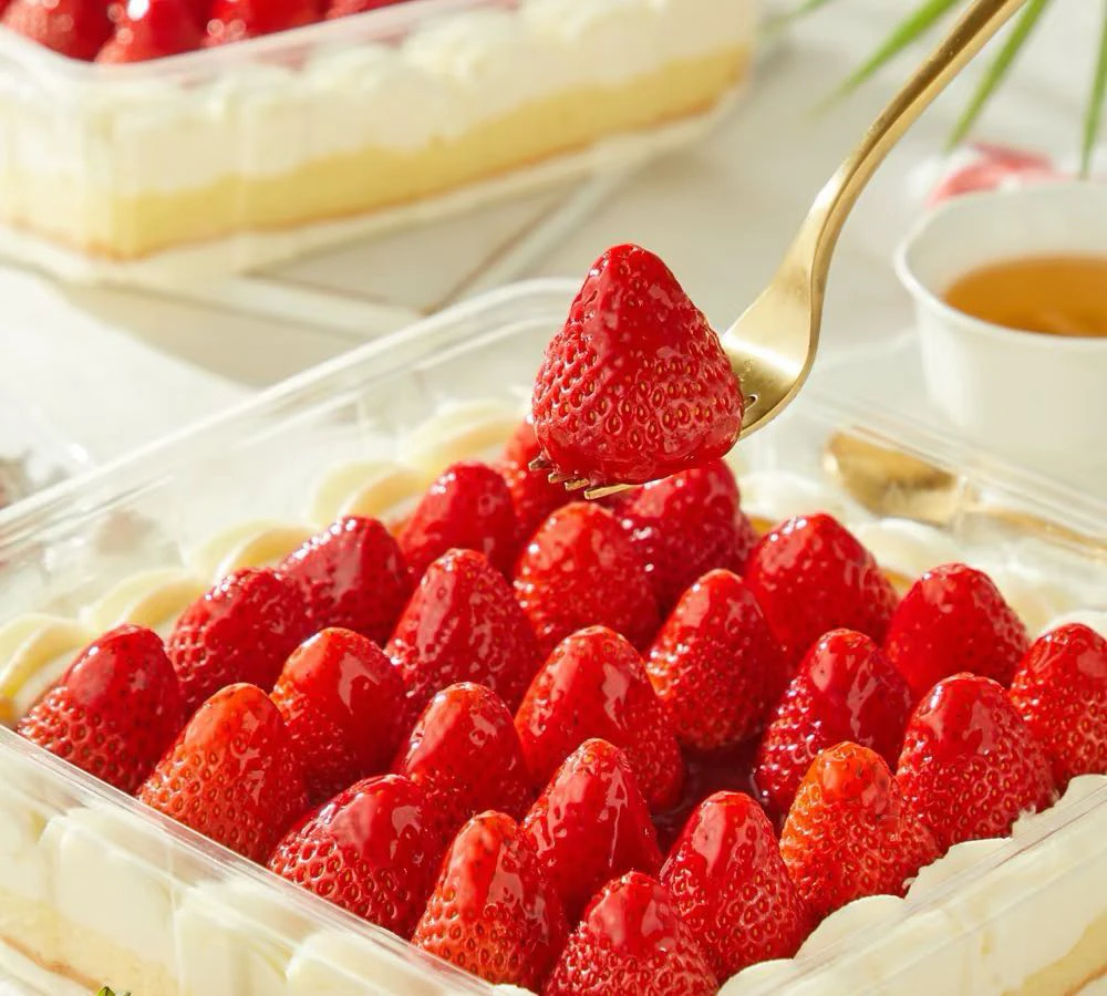 无蔗糖草莓盒子蛋糕750克小孩上学早餐