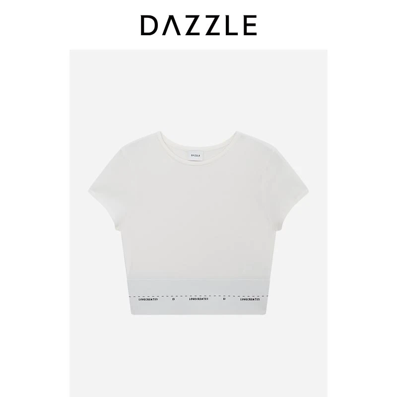 【NANACO专属】DAZZLE 地素毛衫短袖秋季黑色针织短袖套衫2I3E324