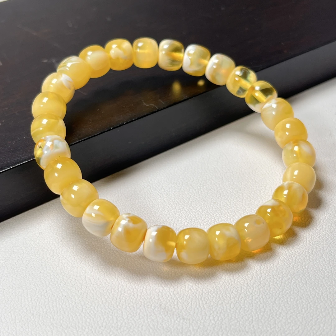 8×7mm金白老型单圈手串时尚国风文玩8.4g