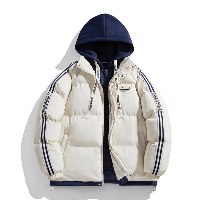 【线下同款】骆驼街棉服保暖加厚棉衣秋冬季情侣款假两件连帽宽松