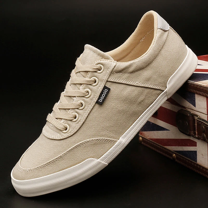 2025春季新款男士休闲帆布鞋轻便舒适板鞋透气百搭软底布鞋#25020