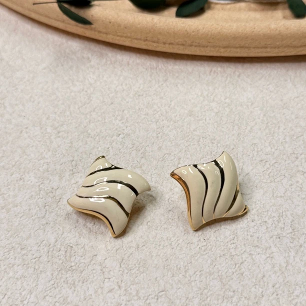 铜合金耳饰 【六六中古】孤品复古耳夹th6858