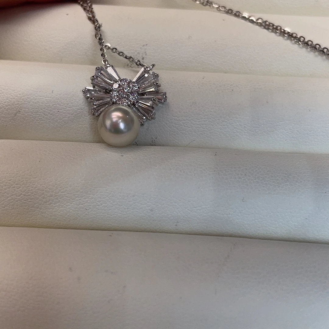 项链海水珍珠银S925镶嵌