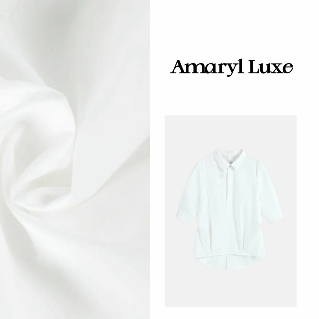 【AmarylLuxe】轻奢洋气POLO领宽松款衣服中袖T恤遮肉显瘦百搭衬衫