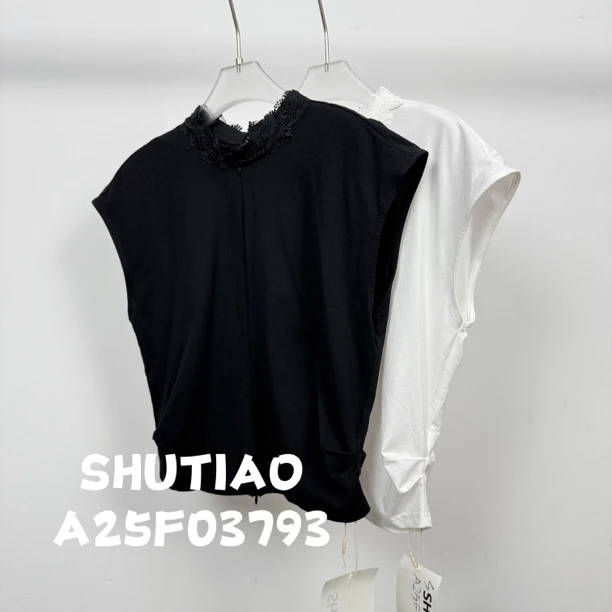 【SHUTIAO】2025夏季：新款小众设计款T恤A25F03793