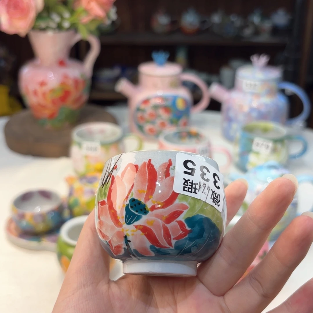 景德镇手绘高温釉下彩陶瓷茶具