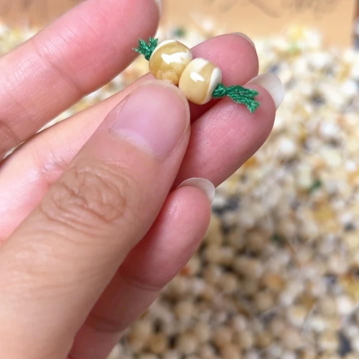 裸石蜜蜡未镶嵌8mm一对