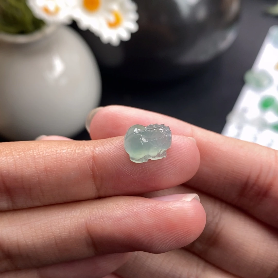 翡翠裸石晴底貔貅