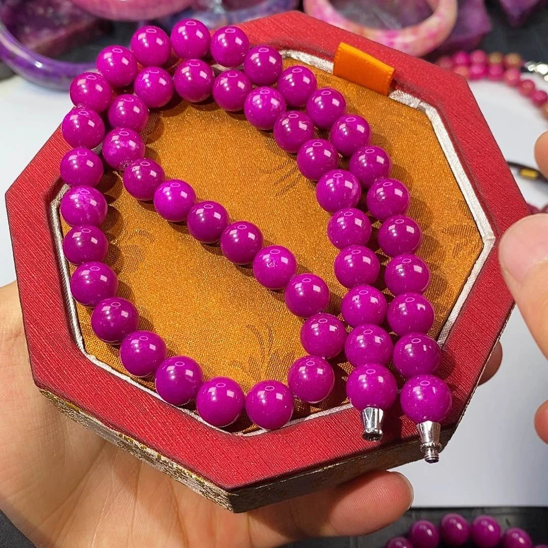 无无丝绒桃红紫项链RX981