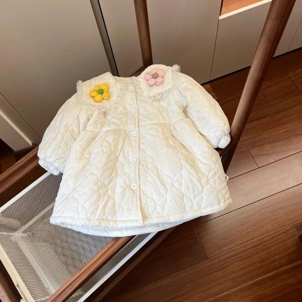 【编号K839】23RD8091-34-儿童花边领小公主棉服杏色-QF