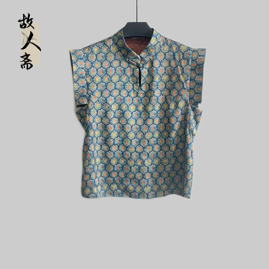 【3138】新中式国风2025新款时尚休闲提花上衣短袖-3138