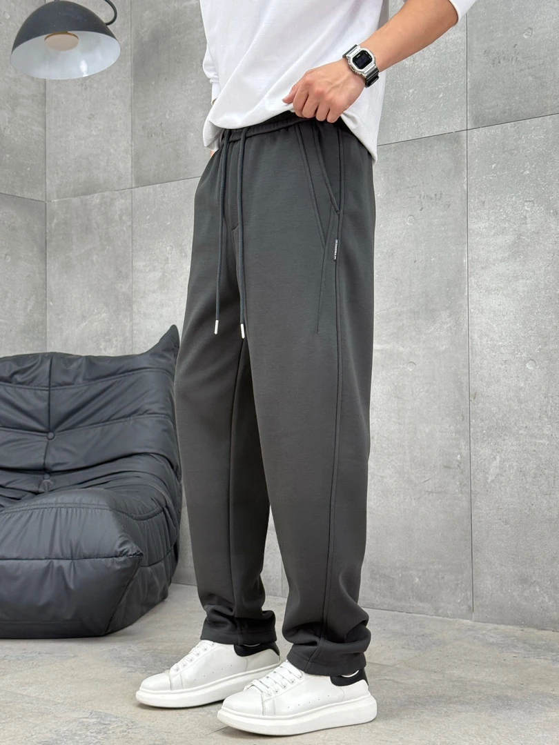 【褚培培自制】CHUPEIPEI/男装休闲裤/秋冬高腰弹力直筒小脚显瘦裤