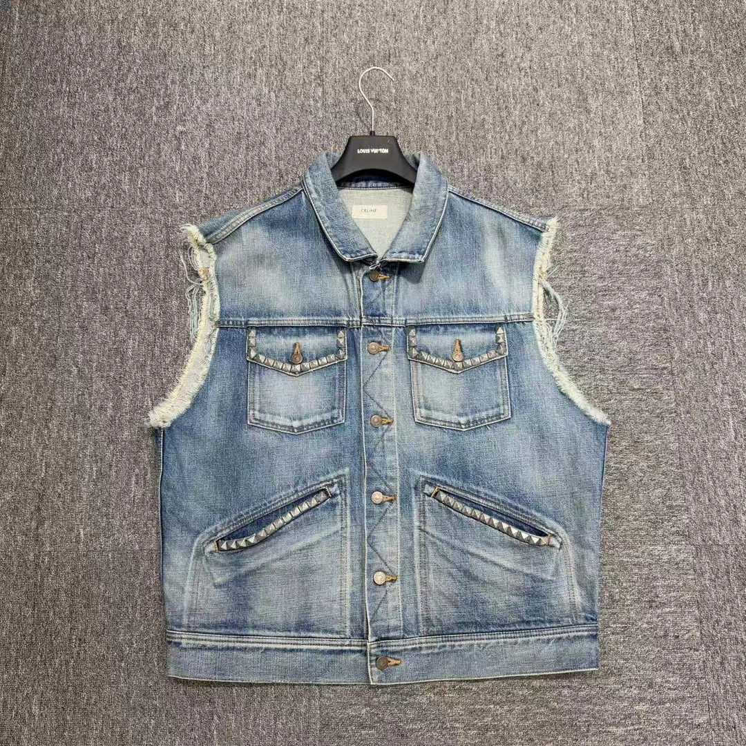 99新 Celine/思琳  联名款 艺术家牛仔马甲/xl码/编码11771