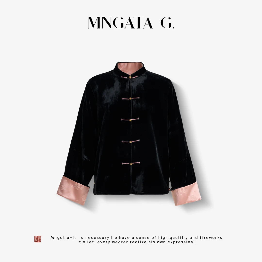 MNGATA G.宫小妍【真丝·唐装粉黛】双面穿新中式中国风外套5080230