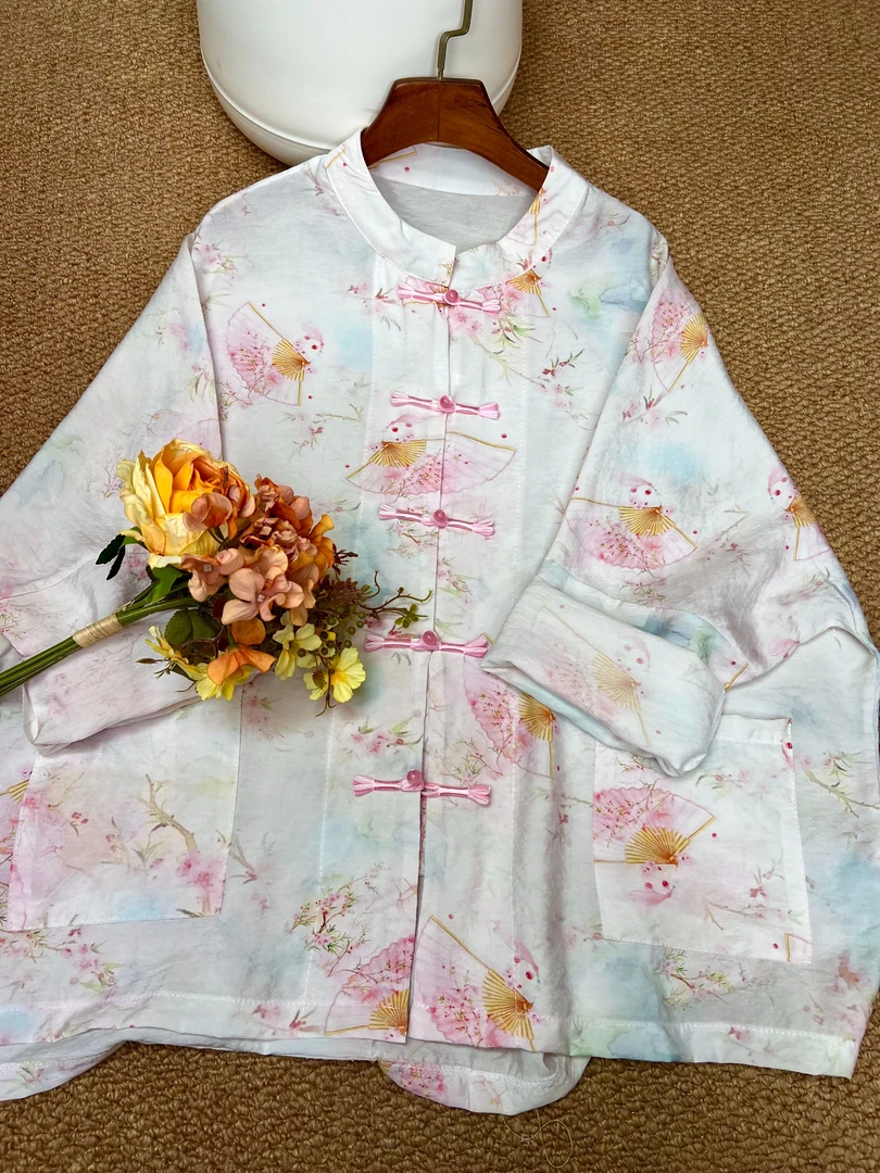 949 古风（桃花扇）女装新中式上衣衬衫夏季复古印花中国风