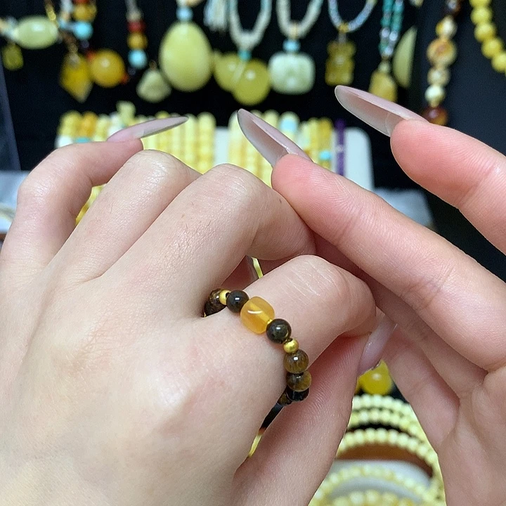 手链蜜蜡未镶嵌蜜蜡戒指单个