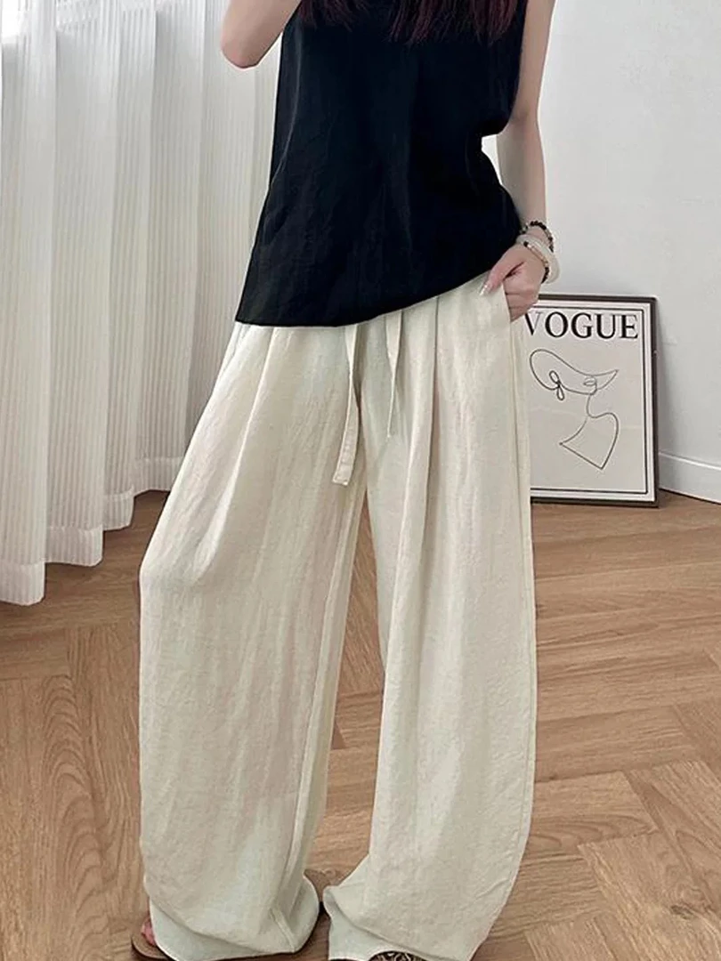 【Dmm】亚麻弯刀裤显瘦洋气大码女裤胖mm梨形mm必备99681