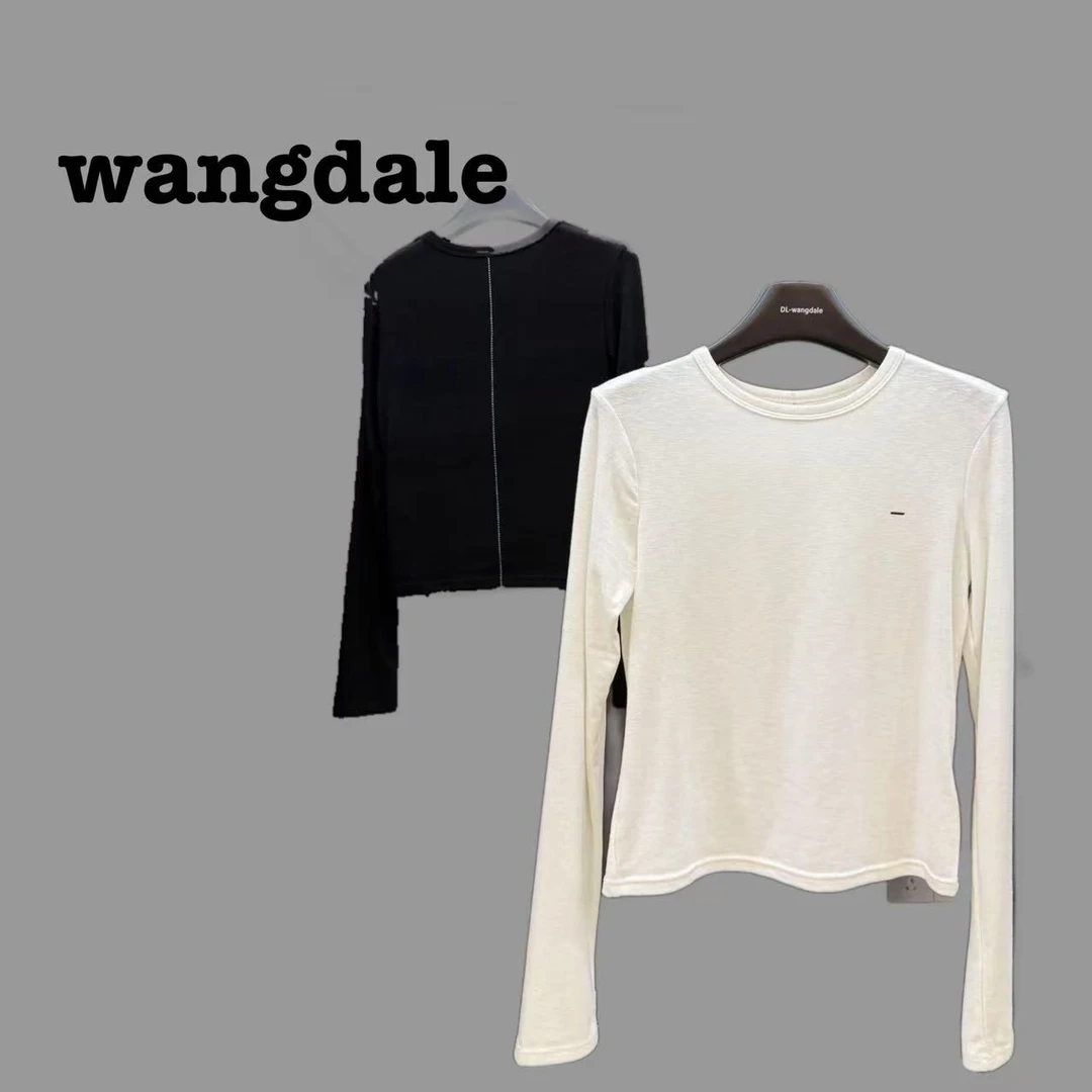 女士秋冬修身百搭圆领长袖打底T恤