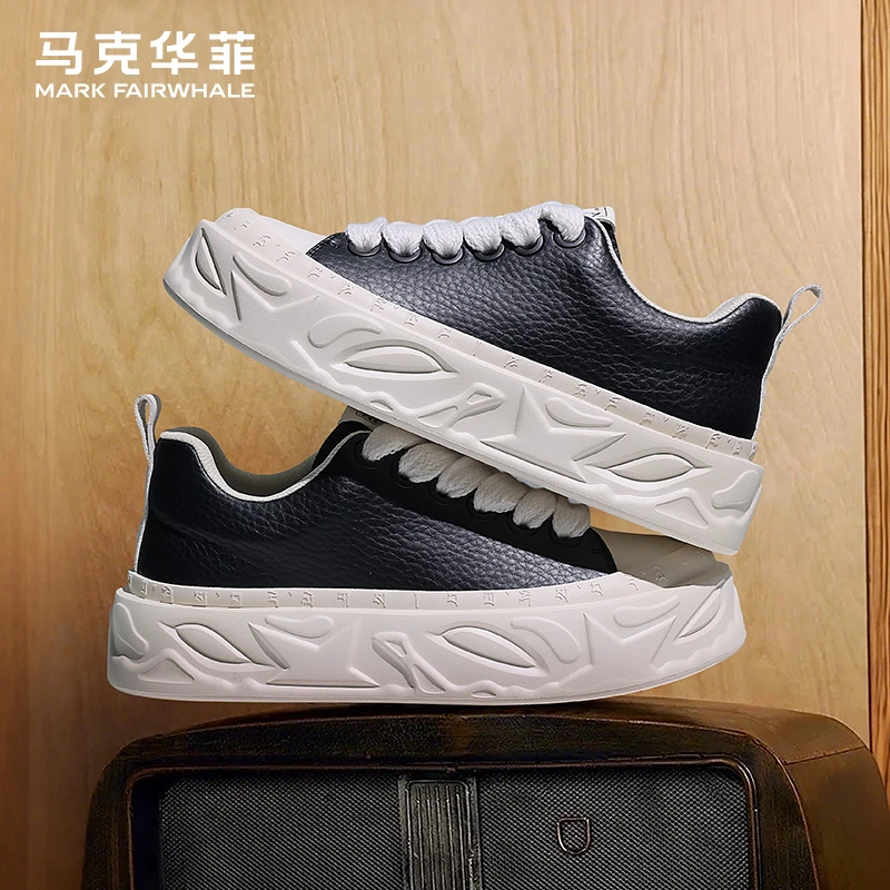 马克华菲男鞋百搭爆款板鞋2025新款男士时尚休闲潮鞋增高鞋子男款