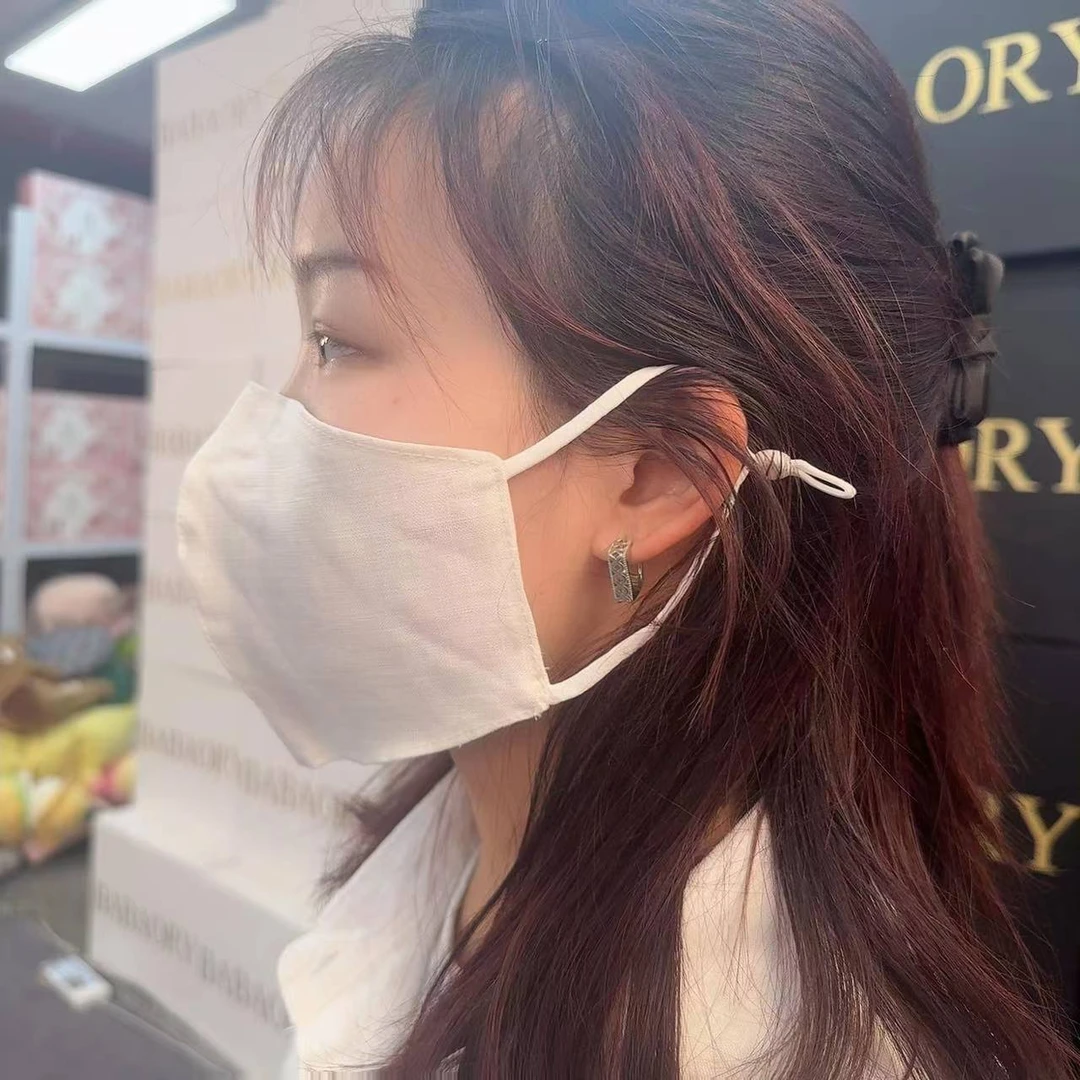 100%亚麻口罩！时尚透气薄款干爽透气舒适高颜值均码男女 两只装JS