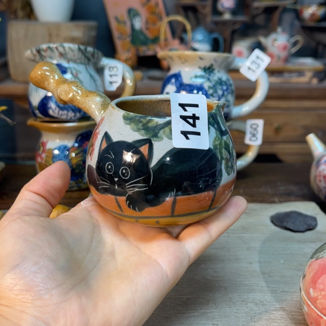 壶素浅陶瓷手工手绘