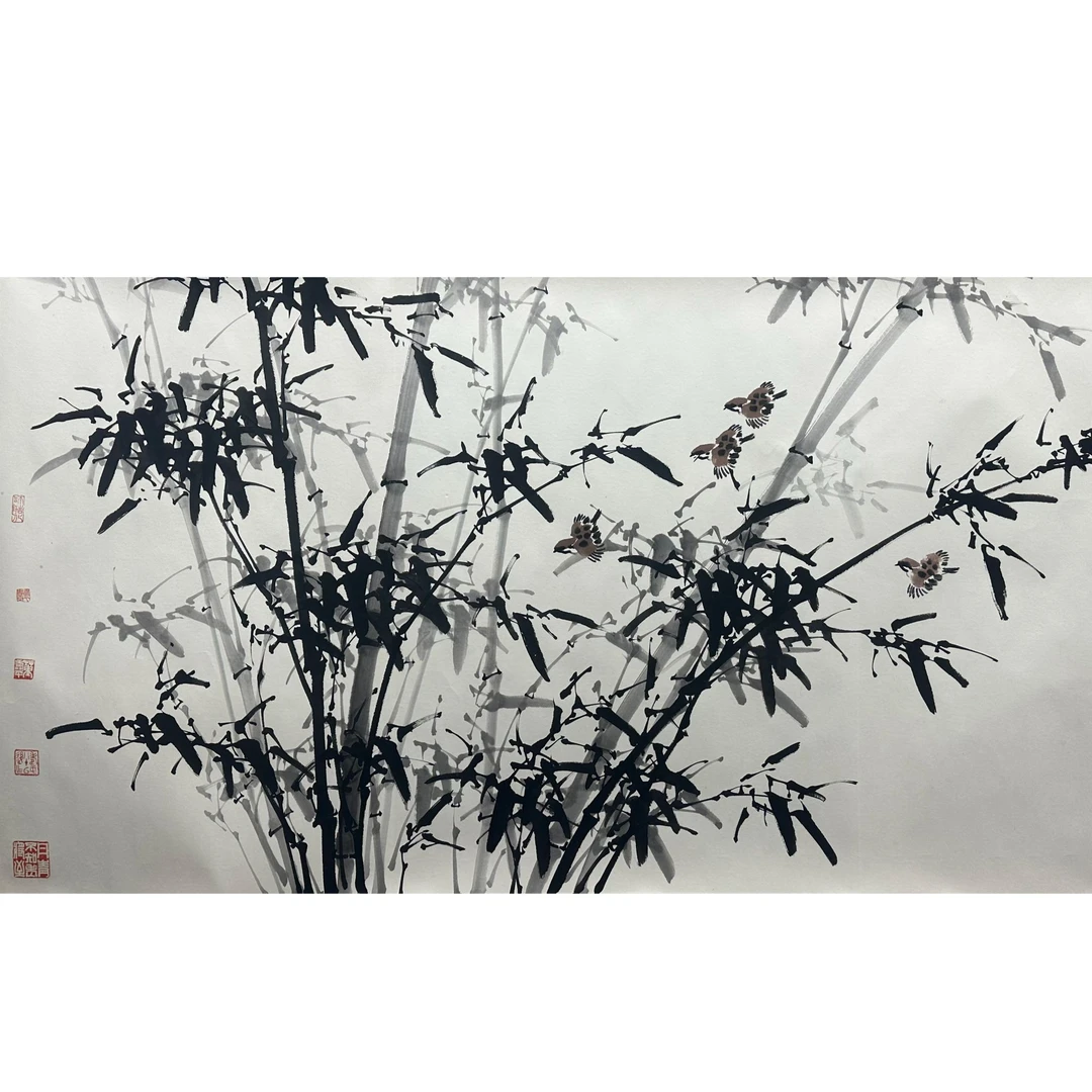 DY5425董先生孙先生合作 花鸟 纸本179*94
