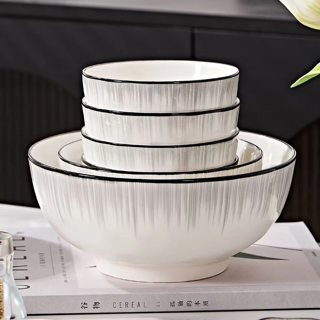 网红家用大号创意简约6英寸釉下彩面碗沙拉碗吃饭碗陶瓷