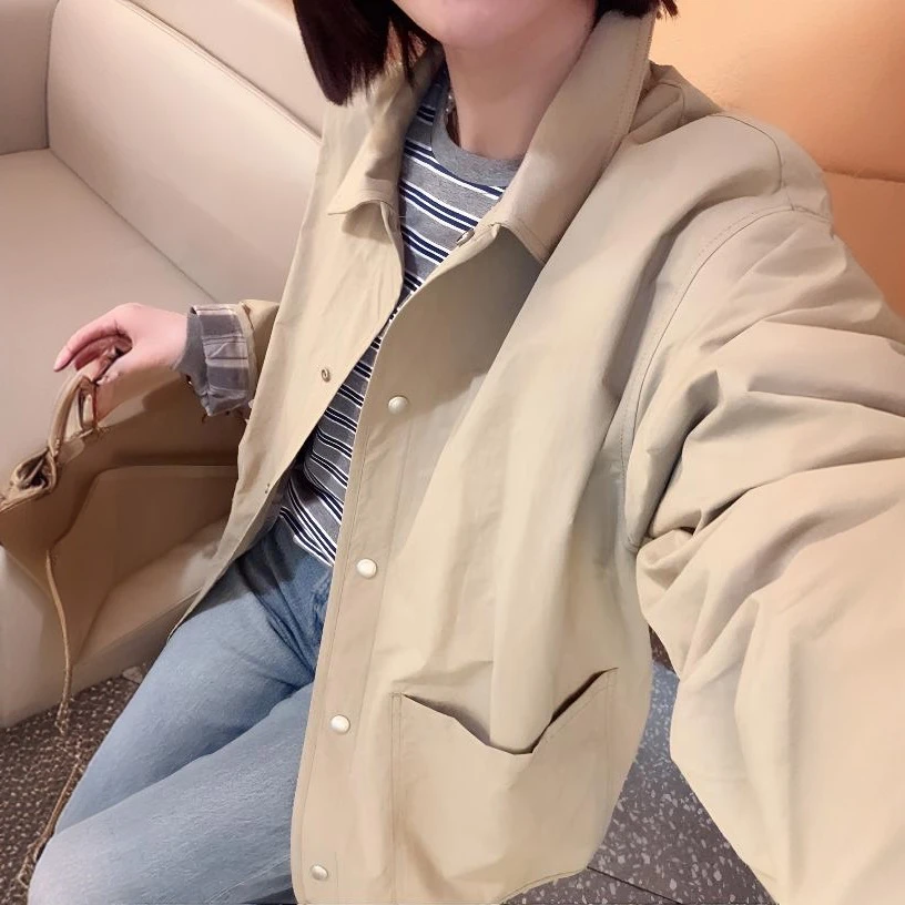 晓夏自制 "巴恩魔法风衣" 巨洋气！一手长*翻领宽松百搭休闲外套