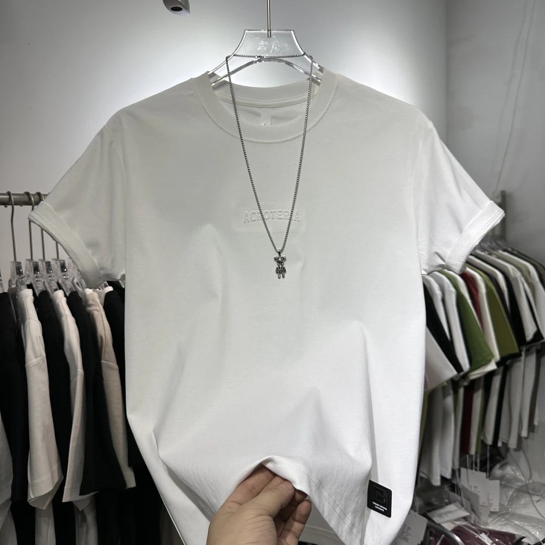 薄款男士圆领短袖休闲T恤韩版时尚修身潮流简约打底衫夹克百搭