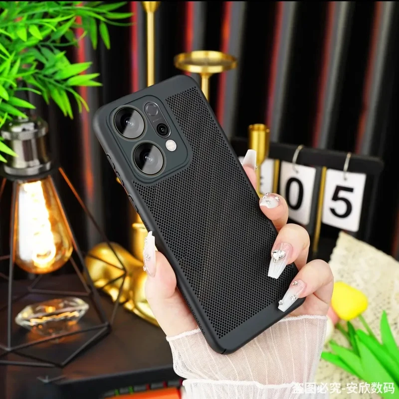 适用于【OPPO Reno14/Pro】自带镜头膜超薄防摔网格散热全包冰感壳