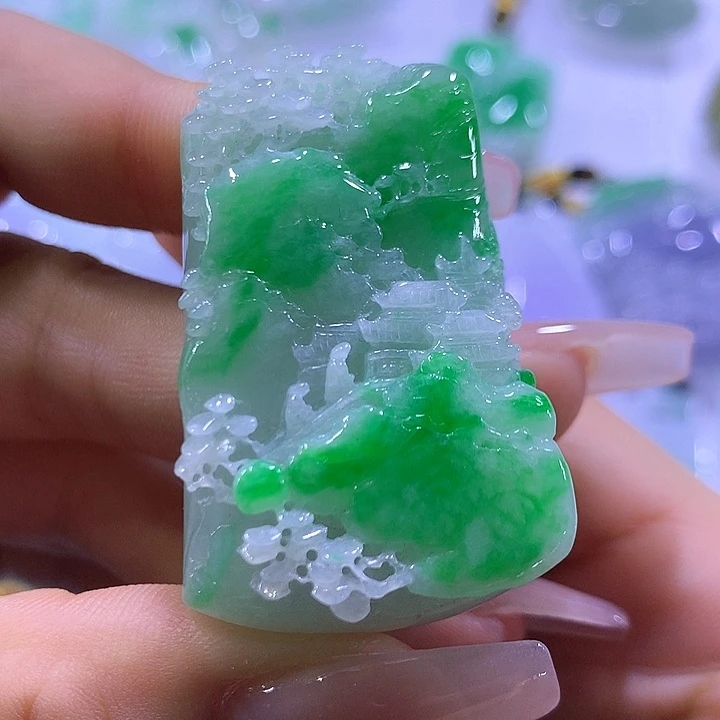 翡翠未镶嵌颈饰天然翡翠A货吊坠