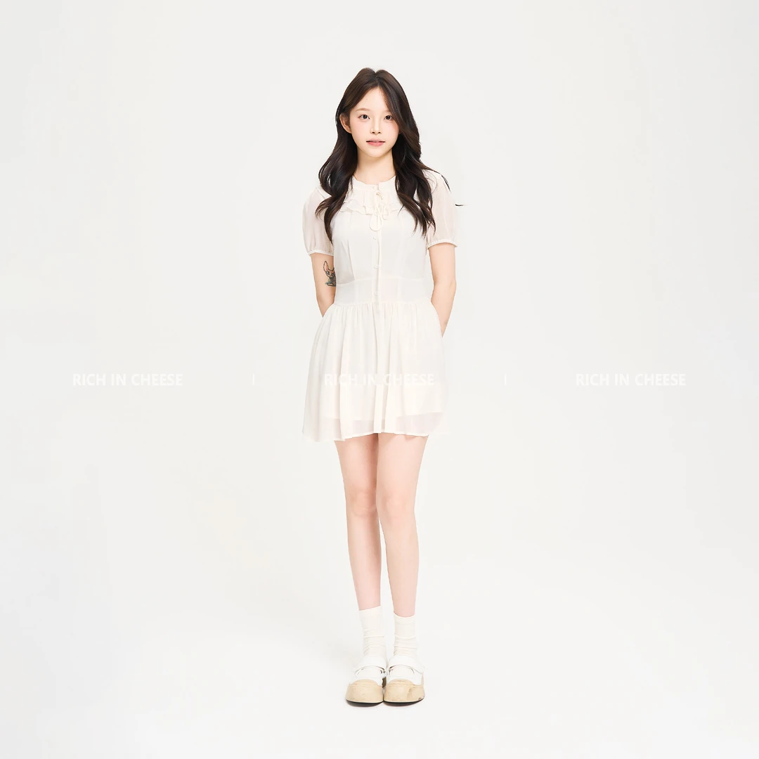 金川川  济州晚风【少量现货】 法式优雅高级复古显瘦雪纺连衣裙