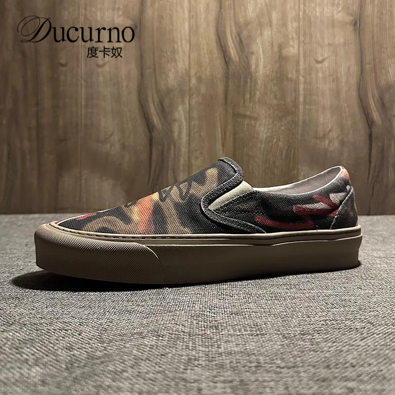 春季舒适帆布潮流开车网红男款ins皮鞋男鞋男士皮鞋男士休闲皮鞋