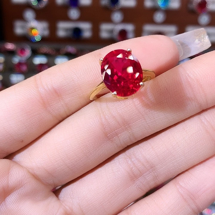 925银鸽血红戒指金