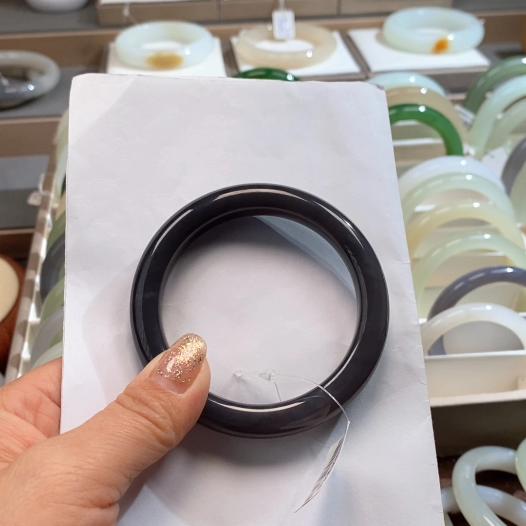 和田玉手镯未镶嵌妖紫56.57