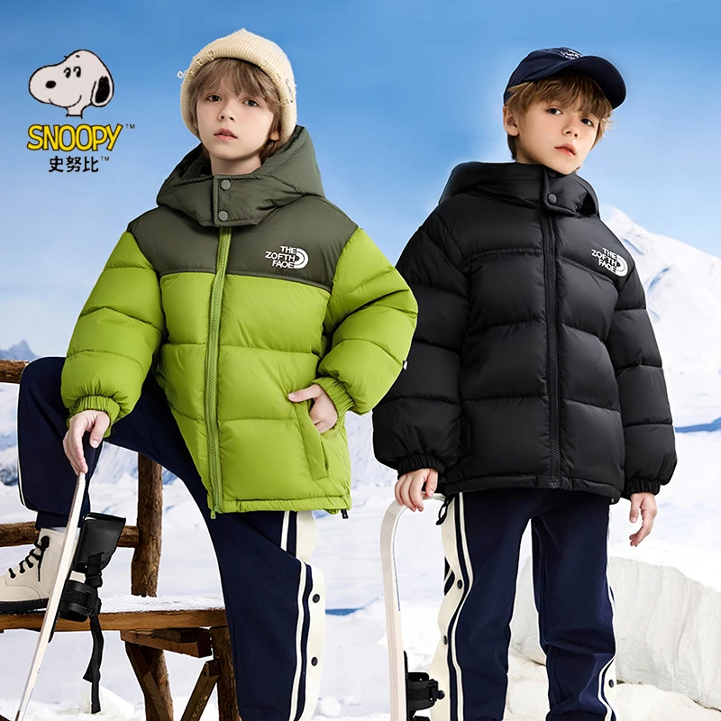 【反季清仓】Snoopy/史努比儿童棉服中大童加厚高领连帽防风外套冬