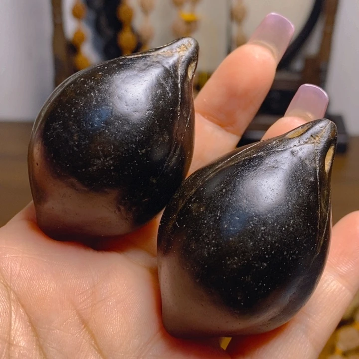 野生黑橄榄核把件3753