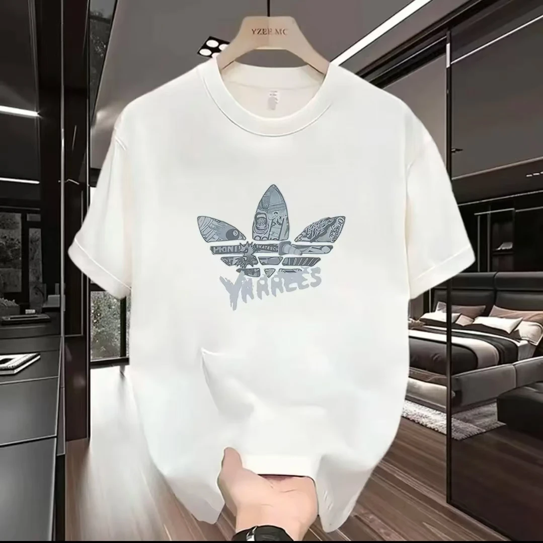 印花男款薄款男女同款短袖T恤潮流日常情侣运动圆领夏季