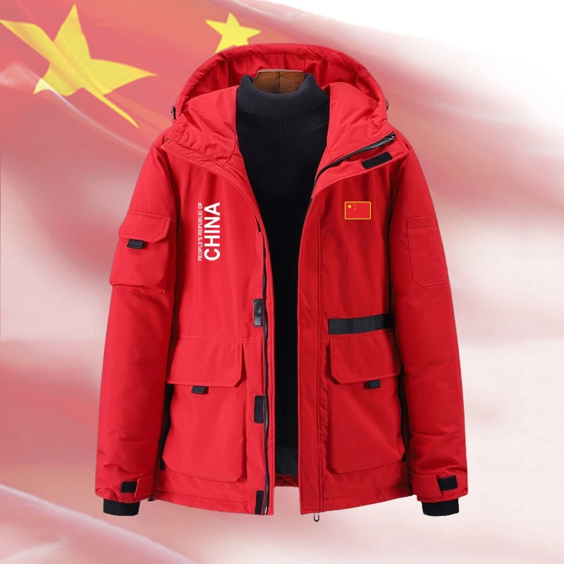 中国队China连帽加厚棉服外套男女冬季防风加厚保暖运动棉衣定制
