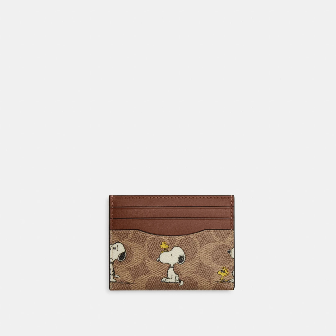 COACH X PEANUTS经典标志SNOOPY印花纤巧型证件卡包CBK55 TAM