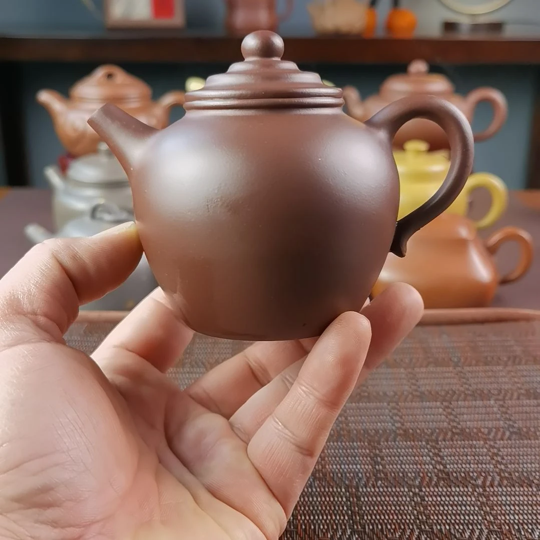 紫砂茶壶颜**空龙山紫泥大彬橄榄260CC徐敏