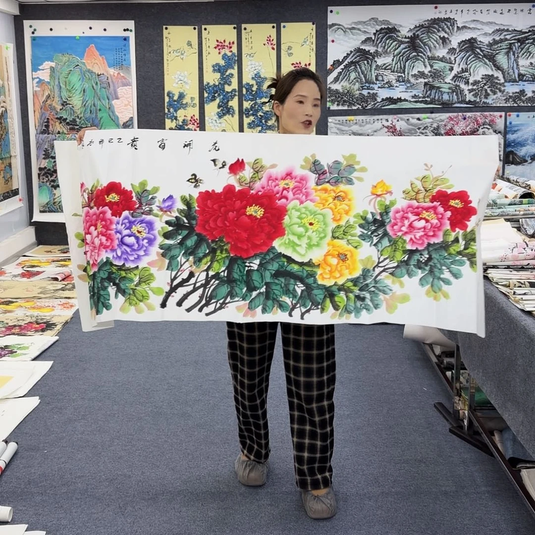 国画作品小姐姐放漏中