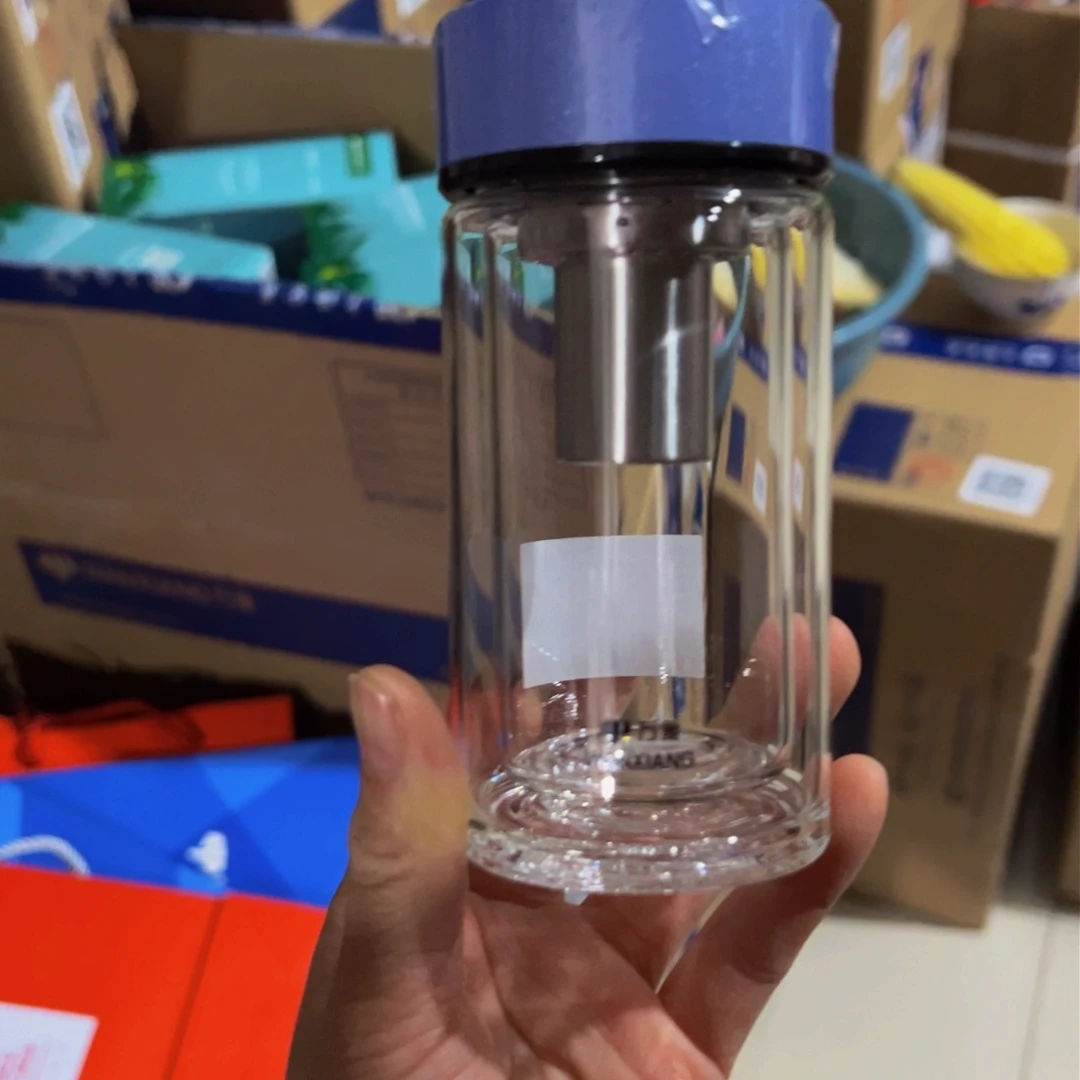 V160A双层玻璃杯150ml蓝色