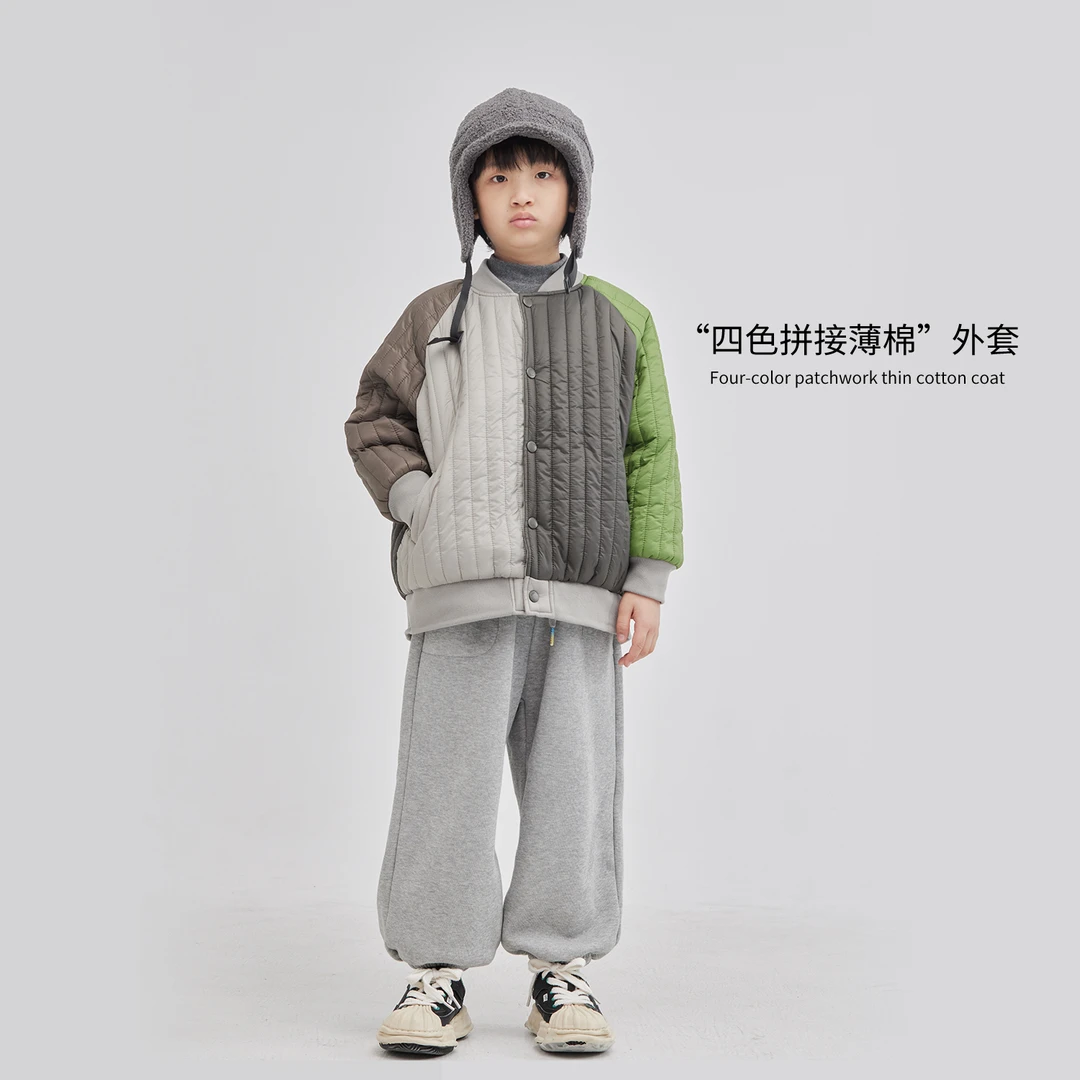 MT原创童装日系男童四色拼接棉服秋冬装儿童棒球服夹克外套痞帅潮