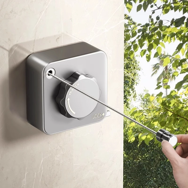 不锈钢免打孔隐形晾衣绳室内窗边阳台神器伸缩晾晒架晒衣服晒被子