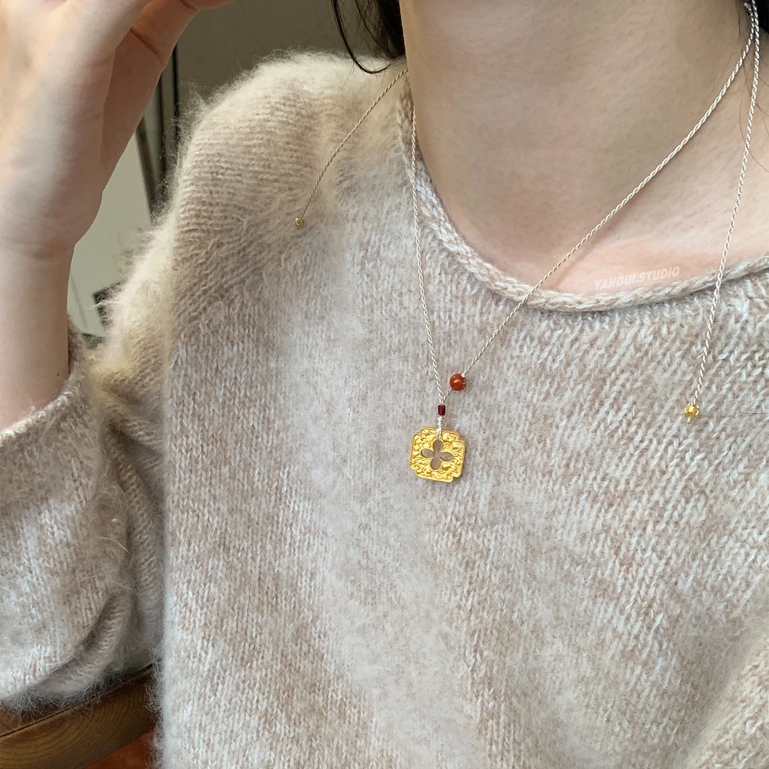 吊坠足银珐琅 燕归yangui“赐福星”足银999平安花牌吊坠 6g左右